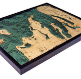 Grand Traverse Bay 3-D Nautical Wood Chart, Large, 24.5" x 31"