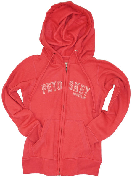 Junior Fitted Hoody- Petoskey- Washed Red