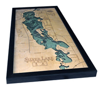 Silver Lake (Traverse), Michigan 3-D Nautical Wood Chart, Medium, 13.5" x 31"