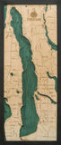 Torch Lake, Michigan 3-D Nautical Wood Chart, Medium, 13.5" x 31"